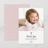 Religieuze doop doop doop roze meisje foto bedankkaart (Voorkant / Achterkant)