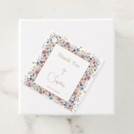 Religieuze doop doopsel dank u Floral Bedankjes Labels (In situ)