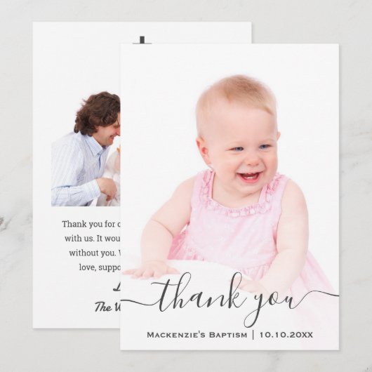 Religieuze Doop Eerste Communie Christelijk Bedankkaart (Voorkant / Achterkant)