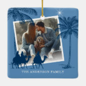 Religieuze Drie Kings 2 Foto Kerstmis Keramisch Ornament (Achterkant)