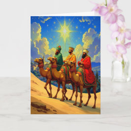 Religieuze Drie Koningen Gevouwen Kerst Kaart