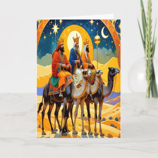 Religieuze Drie Koningen Gevouwen Kerst Kaart (Voorkant)