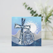 Religieuze Easter Bunch Uitnodigingen (Staand voorkant)