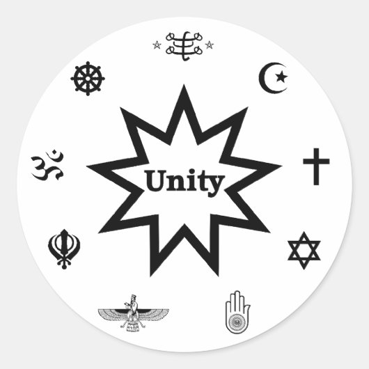Religieuze Eenheid Decal Ronde Sticker (Voorkant)
