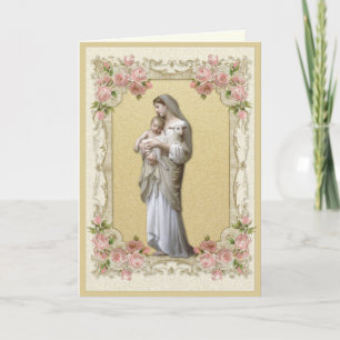 Religieuze Elegant Gold Maagd Mary Rozen Kaart