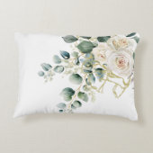 Religieuze Elegante Rozen Green Wash Cross Accent Kussen (Achterkant)