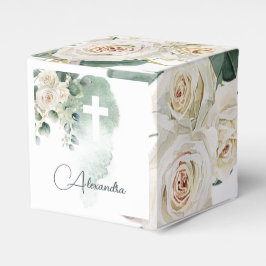 Religieuze Elegante Rozen Green Wash Cross Bedankdoosjes