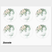Religieuze Elegante Rozen Green Wash Cross Ronde Sticker (Vel)