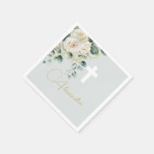 Religieuze Elegante Rozen Green Wash Cross Servet (Hoek)