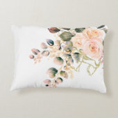 Religieuze Elegante Rozen Pink Wash Cross Accent Kussen (Achterkant)