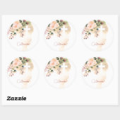 Religieuze Elegante Rozen Pink Wash Cross Ronde Sticker (Vel)