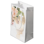 Religieuze Elegante Rozen Roze Kruis Persoonlijk Klein Cadeauzakje (Achterkant Gekanteld)