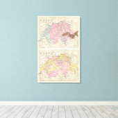 Religieuze en taalkundige kaart van Zwitserland Canvas Afdruk (Insitu (Houten vloer))