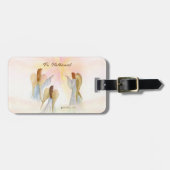 Religieuze engelen gepersonaliseerd bagagelabel (Voorkant horizontaal)