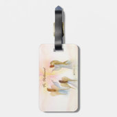 Religieuze engelen gepersonaliseerd bagagelabel (Achterkant verticaal)