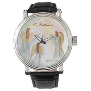 Religieuze engelen gepersonaliseerd horloge