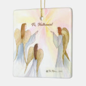 Religieuze engelen gepersonaliseerd keramisch ornament (Links)