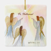 Religieuze engelen gepersonaliseerd keramisch ornament (Achterkant)