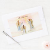 Religieuze engelen gepersonaliseerd rechthoekige sticker (Envelop)