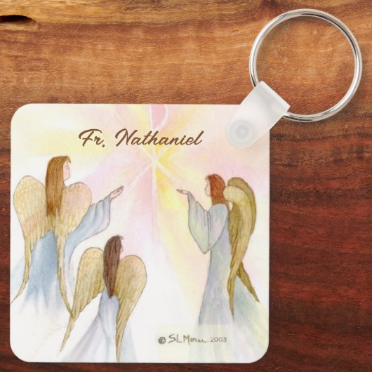 Religieuze engelen gepersonaliseerd sleutelhanger (Achterkant)
