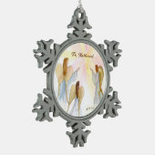 Religieuze engelen gepersonaliseerd tin sneeuwvlok ornament (Links)