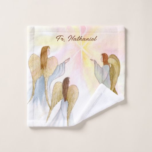 Religieuze engelen gepersonaliseerd washandje (Wasdoekje)