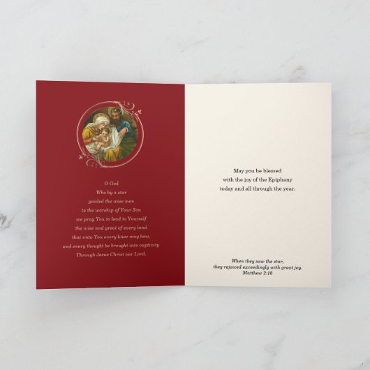 Religieuze espifany Drie koningen gebed Jezus Feestdagen Kaart (Binnen)