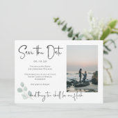 Religieuze Eucalyptus Bewaar de datum Fotokaart Save The Date (Staand voorkant)