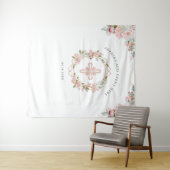 Religieuze evenement, blozende perzikkleurige bloe wandkleed (In Situ (horizontaal))