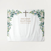 Religieuze evenementen, groene doopposter tapestry wandkleed (Voorkant (horizontaal))