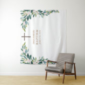 Religieuze evenementen, groene doopposter tapestry wandkleed (In situ)