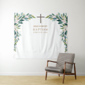 Religieuze evenementen, groene doopposter tapestry wandkleed (In Situ (horizontaal))