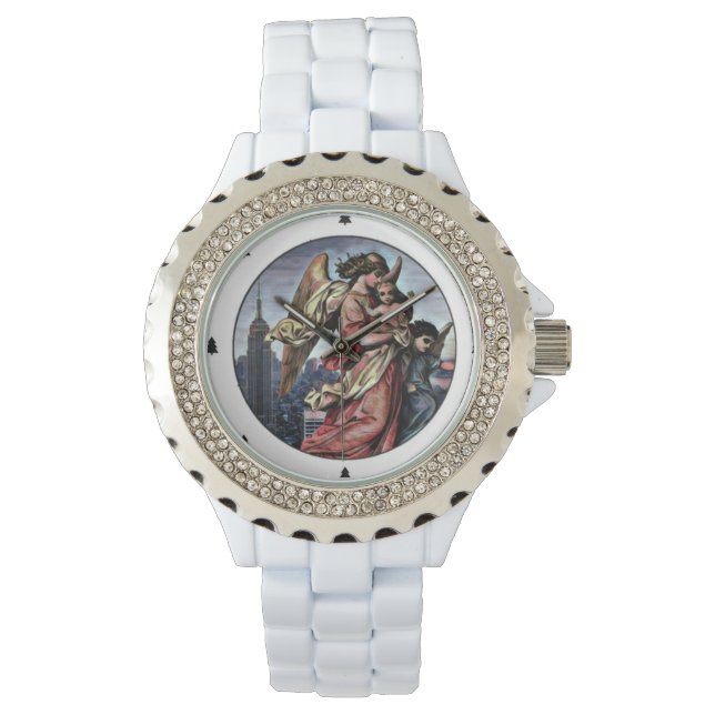 Religieuze eWatch - Engel met Christus Horloge (Voorkant)