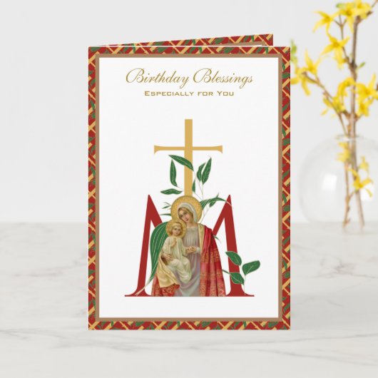 Religieuze feestdag Maagd Maria Jezus Jezus Kaart (Gele Bloem)