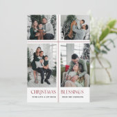 Religieuze feestelijke fotokaart met lintkruis feestdagenkaart (Staand voorkant)