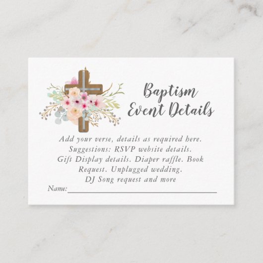 Religieuze feestgegevens - Roze zandbakken Informatiekaartje (Voorkant)