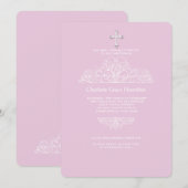 Religieuze Filigree Pink Uitnodiging (Voorkant / Achterkant)