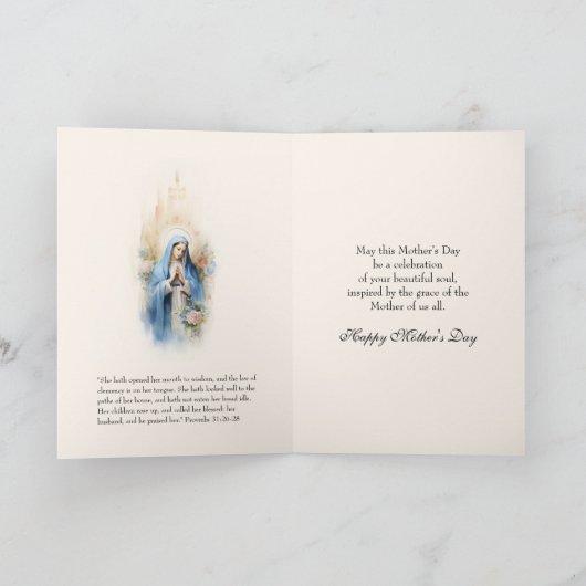 Religieuze Floral Moederdag Prayer Kaart (Binnen)