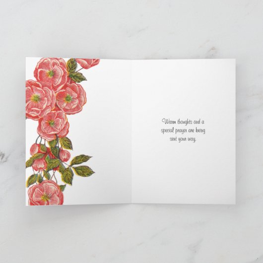 Religieuze Floral Rosary St. Therese Quote Kaart (Binnen)