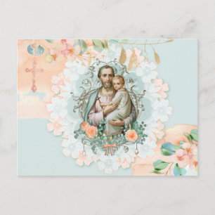 Religieuze Floral St. Joseph Jesus Eucalyptus Peac Briefkaart