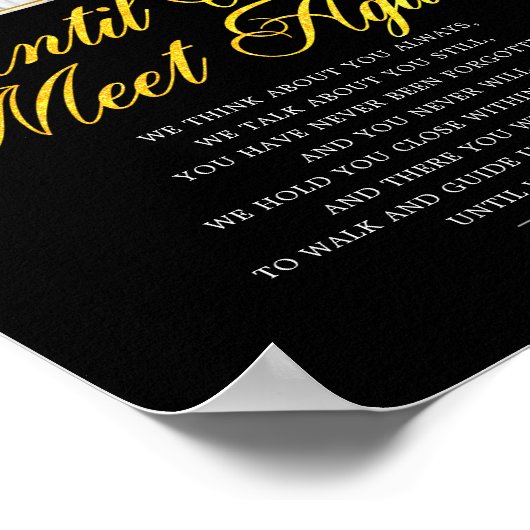 Religieuze foto elegante herdenkingsrouw gedicht b poster (Hoek)