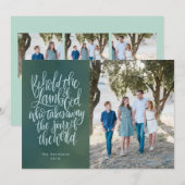 Religieuze Foto Kerst Kaart met Bijbelvers (Voorkant / Achterkant)