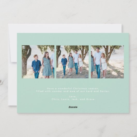 Religieuze Foto Kerst Kaart met Bijbelvers (Achterkant)