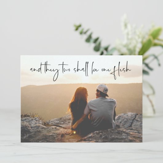 Religieuze foto Sla de datumkaart KJV Verse op Save The Date (Staand voorkant)