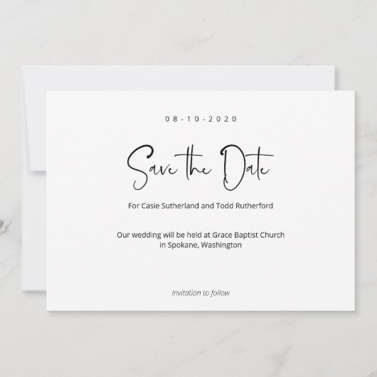 Religieuze foto Sla de datumkaart KJV Verse op Save The Date (Achterkant)