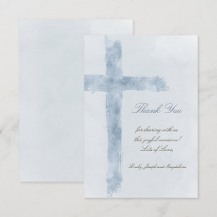 religieuze gebeurtenis blauwe kruis bedankkaart kaart