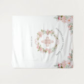 Religieuze gebeurtenis, Blush Peach Floral Photo B Wandkleed (Voorkant (horizontaal))