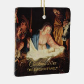 Religieuze Geboorte Familie Foto Kerstcadeau Keramisch Ornament (Rechts)