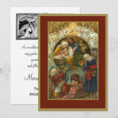 Religieuze Geboorte Jezus Maria Joseph Drie Koning Feestdagenkaart (Voorkant / Achterkant)