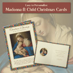 Religieuze Geboorte Maagd Maria Jezus Vintage Feestdagen Kaart<br><div class="desc">Met een prachtig traditioneel religieus vintage beeld van de Maagd Maria en Jezus door Giovanni Battista Salvi da Sassoferrato. Hieronder staat een Bijbelvers. Alle tekst en lettertypen kunnen worden gewijzigd.</div>